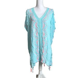 Rabiya Embroidered Tassel Cover Ups Size Large